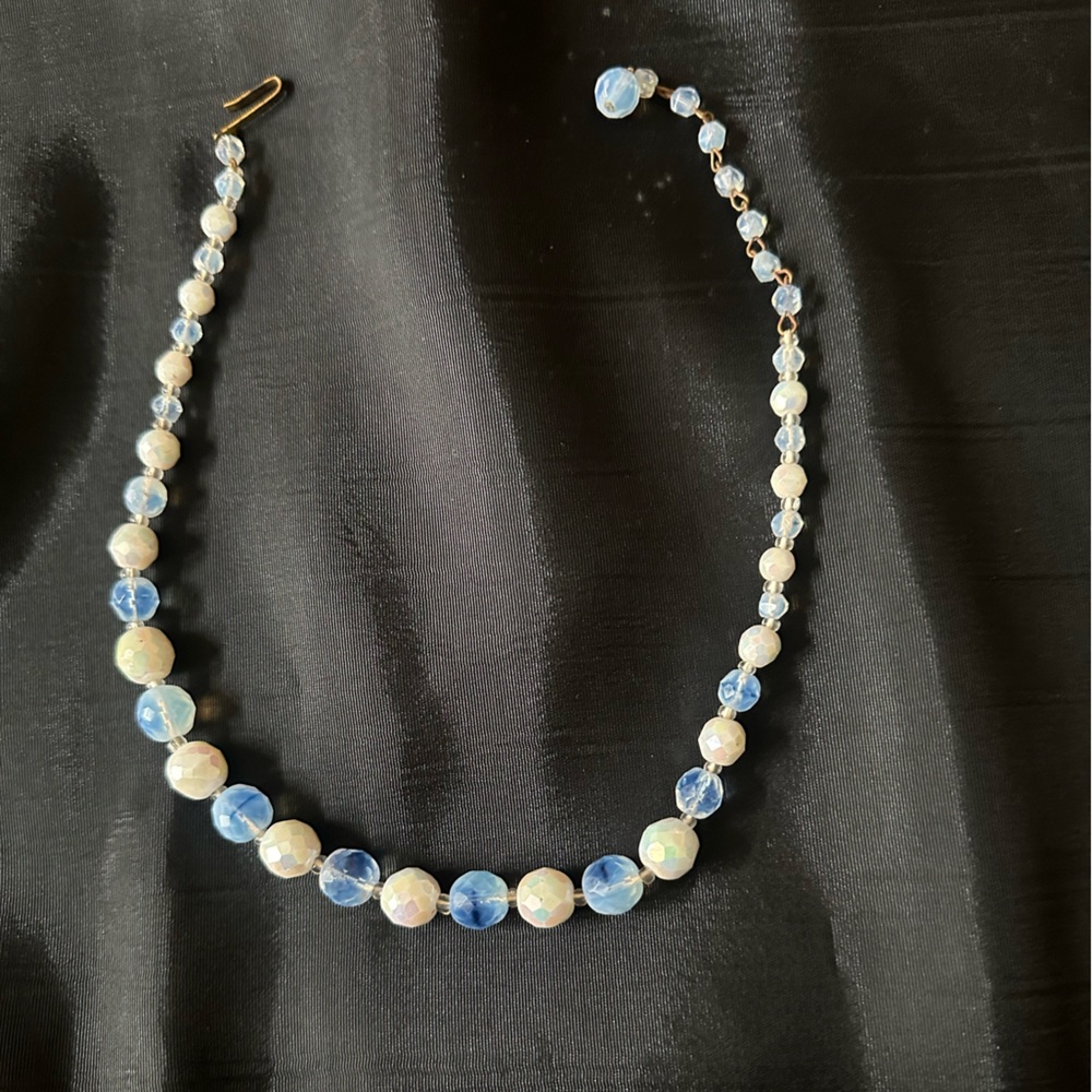 Vintage West Germany Glass Bead Necklace 15 Inch